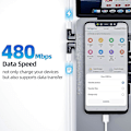 Miniatyrbild 3 av 5: 2-pack Magnetisk USB-C-adapter, Vinkelrät Typ C-kontakt, Stöder USB PD 100W Snabbladdning & 480 MB/s Dataöverföring, Kompatibel med USB-C Mobila P