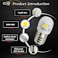 Miniatyrbillede 3 af 5: 4 stk. 3V 0,2W E10 LED-pærer 5050 1smd Hvid 3000k LED-pære Udskiftning Opgradering Til Forlygter Lommelygter Lommelygter