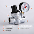 Miniatyrbillede 2 af 5: Dn20 Vandtrykreducer 3/4 Tomme Vandtryksregulator Med Manometer