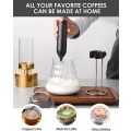 Miniatyrbild 4 av 4: Elektrisk mjölkskummare, uppladdningsbar USB-C mjölkskummare med rostfritt stål stativ Automatisk mjölkskummare väggmonterad stav för kaffe, latte och Cappu