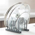 Miniatyrbilde 2 av 4: Oppvaskstativlokk-arrangør, tallerkenstativstativ, lokkholder, tørke- og avløpsstativ, oppbevaringsstativ, kjøkken-skaparrangør for bolle, kopp, skjærebrett, gryte
