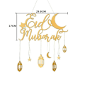 Pikkukuva 1 / 2: Ramadan Kareem -puinen riipuskoriste Eid Mubarak -puinen roikkuva kyltti Kuu ja tähti riipus