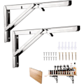 Miniatyrbilde 1 av 5: Folding Brakett 350 mm, 2 stk. Folding Konsollbrakett i Rustfritt Stål, Folding Hyllebraketter Last, Heavy Duty Retractable Folding Konsollbrakett