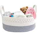 Miniatyrbild 1 av 5: Babyblöj Caddy Organizer Repvävd För Blöjbyte Förvaring 3 Utbytbara Fack Nyfödd Duschpresent (39*25*18cm)