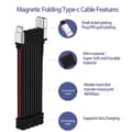 Miniatyrbilde 4 av 5: Magnetisk sammenleggbar Type-C lade- og datakabel, (1M/3.2FT) Mini