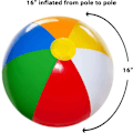 Miniatyrbilde 5 av 7: 16/20/24 tommers strandball oppblåsbar flerfarget ferie svømmebasseng festleker blåse opp sommerlek, 1pk-12pk, regnbue, 6stk Rainbow 6pcs