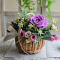 Miniatyrbillede 2 af 7: Blomsterpigekurve til Bryllupper, Flettet Kurv med Håndtag og Bånd, Vævet Opbevaringskurv, Blomsterkage-Sødmekurv til Påske Bryllup White Small