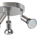 Pikkukuva 4 / 8: LED-kattovalaisin, kääntyvä, 4-suuntainen pyöreä levy LED-kattospottivalaisimet, ø180mm (sisältää 4x4W GU10 LED-lamput, 400LM, lämmin valkoinen) LED Ce Brushed Nickel 4 Way