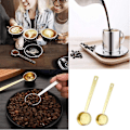 Miniatyrbilde 2 av 3: Kaffeøsesett - 1 ss (15 ml) og 2 ss (30 ml) Måleskje - Rustfritt stål Kaffe Måleskje Og Øse - Pakke med 2  gylden