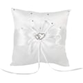 Miniatyrbilde 1 av 7: Bryllupsringpute, Ringpute Romantisk Brud Dobbelt Hjerte Bånd Pute Dekor Forlovelsesring Pute Puteholder For Strandbryllup Fest Cere White 1 Count (Pack of 1)