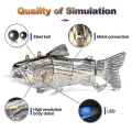 Miniatyrbillede 2 af 3: Roboter-Svømmelokke Fiske Auto Elektrisk Lokke Agns Wobblere Til 4-segment Swimbait USB Genopladelig Blinkende LED Lys, Fiske E