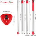 Pikkukuva 5 / 7: Punainen pyörivä mopin pääosa ja moppivarsi Vleda Turbo Spin 2-in-1 -säiliömoppiin, kolmion muotoinen pyörivä mopin päälevy Turbo Smart /E -moppiin Red Base,silver Handle