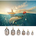 Miniatyrbilde 5 av 5: Fiskesinker, 20 stk Havfiskevekter Jern Sinker, 5 Størrelser