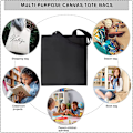 Miniatyrbild 6 av 7: 26 bokstäver tryckt canvas återanvändbara matkassar, hopfällbar casual resehandväska, axel strand tote väskor, shopper väska miljövänlig superstark tvättbar Gold U