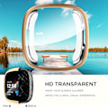 Miniatyrbilde 3 av 8: Diruite 4-pakning deksel for Fitbit Versa 4/Sense 2 skjermbeskytter, HD støtsikker myk TPU full beskyttelse skjermbeskytter deksel for Fitbit Versa Black+Silver+Rose Gold+Clear