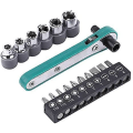 Miniatyrbilde 1 av 5: 1/4\" Offset Ratcheting Ratchet Skrutrekkere med Rett Vinkel Hex Driver Bit og Sokker