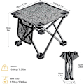 Miniatyrbillede 2 af 5: Foldbar Skammel Ultralet Foldbar Campingstol Med Netlomme Multifunktionel Praktisk Bærbar Til Strand Have Fiskeri Vandreture Rejser Og Udendørs