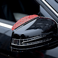 Pikkukuva 3 / 5: 2 kpl Auton taustapeilin sadekulmakarvat, Morechioce Bling Bling Rhinestone Auton taustapeilin kulmakarvojen sadekatteen suojus Auton sivupeilin lisävarusteet