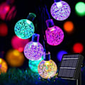 Pikkukuva 1 / 7: Aurinkovalot ulkokäyttöön puutarhaan, 7,3 metrin 50 LED-puutarha-aurinkovalot vedenpitävät kristallipallokoristevalot ulkokäyttöön joulukoristeisiin puutarhaan, huvimajaan, C Colorful