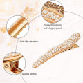 Miniatyrbild 3 av 5: 8 st pärlor strass alligator hårklämmor strass näbbklämmor näbbhårnålar hårspännen, 4 färger