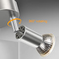 Pikkukuva 6 / 8: LED-kattovalaisin, kääntyvä, 4-suuntainen pyöreä levy LED-kattospottivalaisimet, ø180mm (sisältää 4x4W GU10 LED-lamput, 400LM, lämmin valkoinen) LED Ce Brushed Nickel 4 Way