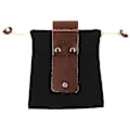Miniatyrbild 1 av 4: Canvas Forage Pouch, Fällbar Canvas Bushcraft Väska Med Dragsko Läderöverdrag, Midjehängande Verktygsväska För Fruktplockning Svart