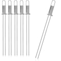 Miniatyrbilde 1 av 5: 6x Premium Grillspyd med Håndtak, 430 Rustfritt Stål Dobbel Grillspyd, Kebabspyd med Dobbel Tinn (06x Dobbel Spyd med Skyver)