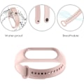 Miniatyrbilde 5 av 5: 2-pakning silikonrem kompatibel med Xiaomi Mi Band 3/4, justerbar fargerik erstatningsarmbånd myk sportsreim erstatning for Xiao White / Pink