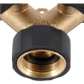 Miniatyrbilde 4 av 5: Dobbel vaskemaskin kran, 2-veis Y hageslange kran splitter for 3/4\" forsyningslanger, kraftig messing dobbel hage utendørs kran