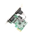 Miniatyrbild 4 av 5: Rs232 Pci För Express Pcie Till 2 Seriell Db9 Adapterkort Rs-232 Snabb Ax99100 Chip