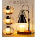 Miniatyrbilde 5 av 7: Stearinlysvarmerlampe med timer - Elektrisk smeltelyslampe, dimbar lysvarmer for voks, flammefrie krukke-lys, brenner, lampeskjerm, justerbar høyde Black