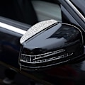 Pikkukuva 2 / 5: 2 kpl Auton taustapeilin sadekulmakarvat, Morechioce Bling Bling Rhinestone Auton taustapeilin kulmakarvojen sadekatteen suojus Auton sivupeilin lisävarusteet