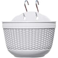 Miniatyrbillede 1 af 7: Plantebeholdere til udendørs planter, skinneplanter, store hegnsplanter, blomsterpotter, balkonbeholdere, plantepotter, væg- og vindueplantehængere til have, gårdhave og væg White 21 Inch