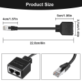 Miniatyrbillede 5 af 5: Lan Ethernet Adapter RJ45 Han til 2 Hun Splitter RJ45 1 til 2 Ethernet Lan Netværksadapter Kabel
