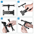 Miniatyrbilde 2 av 5: Justerbar Tilbaketrekkende Tabletholder Stativ for Bilhodet