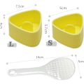 Miniatyrbild 2 av 5: Sushiform Triangulär Sushitillverkningssats med Riskedja Onigiriform DIY Sushi Onigiri Maker Risboll Bento Pressform (2 set (4 st), Gul+rosa)
