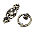 Miniatyrbillede 5 af 5: 10 stk Retro Enkelt Huls Træk Knapper Skuffe Møbel Hardware Vintage Ring