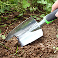 Miniatyrbilde 6 av 7: Hagespade i rustfritt stål med ergonomisk grep og sklisikkert mykt gummihåndtak for omplanting, luking, graving og planting