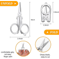 Miniatyrbillede 2 af 5: Pieces Foldbare Saks Portable Rustfrit Stål Saks Små Foldbare Saks Portable Rejsesaks Mini Foldbare Saks Til Hjem Rejse, Sølv