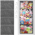 Miniatyrbilde 1 av 5: Oppbevaringspose for bamse over døren - Organiser for bamser med 4 store lommer - Hengende nettposer for baby-plysjleker, soverom, barnerom, leker