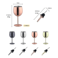 Miniatyrbilde 2 av 4: 1 stk rustfritt stål vinglass Uknekkelig svart vinglass Smalt vinglass Beger Reisevinglass Rustfritt stål beger med 1 stk vinstoppe Ut