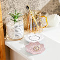 Miniatyrbillede 4 af 8: Keramisk smykkedish, gaver til kvinder hendes blad smykkeplade nipsgenstand nøglebakke lille ringdishholder natbord dekorativ indgang hjem dekorativ B Small Pink