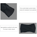 Miniatyrbilde 2 av 7: 4-pak Crochetede Ørevarmere Hodebånd Mykt Strikket Turban Stretch Hodebånd Varmer for Kvinner Vinter 4 Pack Black Set4B