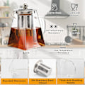 Miniatyrbillede 5 af 5: Tekande 550ml Glas Tekande Lille Te-infuser Tekande med Infuser Tekande med Varmebestandig Rustfrit Stål Løste Infuser Glas Tekande til Te 550 ML