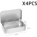 Miniatyrbild 2 av 6: Av aluminium en-delad förvaringsjärnbox, rektangulär en-delad plåtbox, metall rektangulär förvaringsbehållare, hushålls aluminium förvaring små