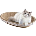 Miniatyrbild 1 av 7: Kattklösbräda | Kattklösare | 2 i 1 Ovalformad Kattklösbräda i Kartong | Inomhus Kattmöbler Klösstolpe För Inomhuskatter Sovplats M