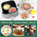 Miniatyrbilde 3 av 8: Store Silikon-former for Pochert Egg, 4 stk, Ramekin for Air Fryer, Yorkshire Pudding-brett Air Fryer Pochert Egg Kopper Pochert Egg Maker, Air Fryer Tilbehør Round 9.5×6.5cm Round 9.5×6.5cm