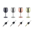 Miniatyrbilde 1 av 4: 1 stk rustfritt stål vinglass Uknekkelig svart vinglass Smalt vinglass Beger Reisevinglass Rustfritt stål beger med 1 stk vinstoppe Ut