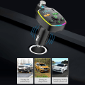 Miniatyrbillede 4 af 5: Trådløs Bluetooth 5.3 FM-sender til bil, hurtig oplader 3.1A, Bluetooth radioadapter, PD+QC3.0, støjreducerende mikrofon og musikafspiller