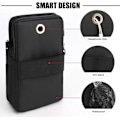 Miniatyrbild 7 av 8: Crossbody-väskor Mobiltelefon Plånboksväskor, Dam Nylon Mobiltelefon Handväska Resa Crossbody Väska Armband Sport För iPhone 15 Pro Max/15/14/1 06 Black